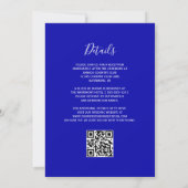 Invitation Mariage Code QR Bleu Royal Paillettes Argentées Mo (Dos)