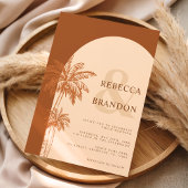 Invitation Mariage Code QR Bohème Plage Terre Cuite