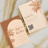 Invitation Mariage Code QR Bohème Plage Terre Cuite