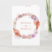 Invitation Mariage Code QR Bohème Rustique Coquillages Thème  (Devant)