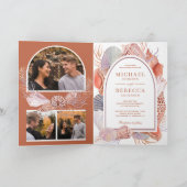 Invitation Mariage Code QR Bohème Rustique Coquillages Thème  (Intérieur)