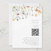 Invitation Mariage code QR Boho printemps fleur sauvage (Dos)