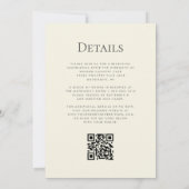 Invitation Mariage Code QR Bois Doré Vert Rustique (Dos)