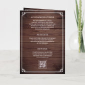 Invitation Mariage Code QR Bois Grange Rustique Photo Minimal (Dos)