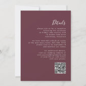Invitation Mariage Code QR Bourgogne Script Moderne (Dos)