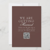 Invitation Mariage Code QR Broderie Anglaise Marron Chocolat  (Dos)