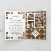 Invitation Mariage Code QR Broderie Ukrainienne Noir Marron (Intérieur)