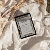 Invitation Mariage Code QR Brun Chocolat Dentelle Vieille For