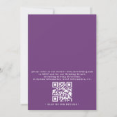 Invitation Mariage code QR budget aquarelle violet lavande (Dos)