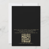 Invitation Mariage Code QR Budget Moderne Confettis Or Noir (Dos)