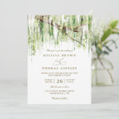 Invitation Mariage Code QR Budget Rustique Saule Pleureur Arb (Debout devant)