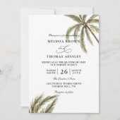 Invitation Mariage Code QR Budget Tropical Boho Palmiers (Devant)