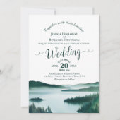 Invitation Mariage Code QR Calligraphie Élégante Lac de Monta (Devant)