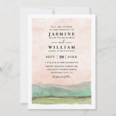 Invitation Mariage code QR Campagne Rustique Montagnes (Devant)