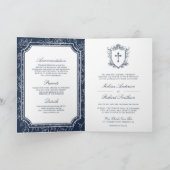 Invitation Mariage Code QR Catholique Bleu Navy Victorien (Intérieur)