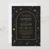 Invitation Mariage Code QR Céleste Mystique Étoiles du Ciel N (Devant)