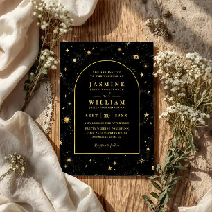 Invitation Mariage Code QR Céleste Mystique Étoiles du Ciel N