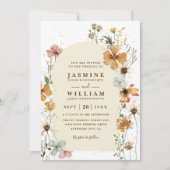 Invitation Mariage Code QR Chic Arc de Prairie Fleurs Sauvage (Devant)