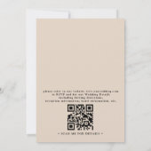 Invitation Mariage Code QR Chic Bohème Beige Neutre Vert Roug (Dos)