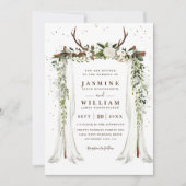 Invitation Mariage Code QR Chic Élégant Floral Canopy Boho (Devant)