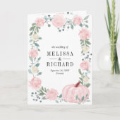 Invitation Mariage Code QR Citrouille Florale Rose Fardée (Devant)