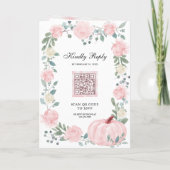 Invitation Mariage Code QR Citrouille Florale Rose Fardée (Dos)