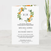 Invitation Mariage Code QR Citrus Orange Tangerine Rustique (Devant)