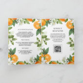 Invitation Mariage Code QR Citrus Orange Tangerine Rustique (Intérieur)