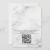 Invitation Mariage Code QR Classique Marbre Simple Élégant Ch (Dos)
