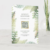 Invitation Mariage Code QR Collage Photo de Fougères Vertes L (Dos)