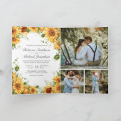Invitation Mariage Code QR Collage Photo de Tournesols Rustiq (Intérieur)