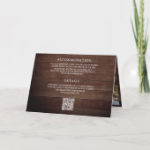 Invitation Mariage Code QR Collage Photo Minimal Bois (Dos)