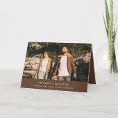 Invitation Mariage Code QR Collage Photo Minimal Brun (Devant)