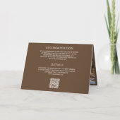 Invitation Mariage Code QR Collage Photo Minimal Brun (Dos)