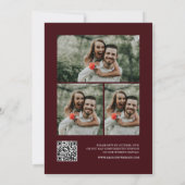 Invitation Mariage Code QR Collage Photo Moderne Vintage (Dos)