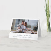 Invitation Mariage Code QR Crête Florale Bleue Rustique Vinta (Devant)