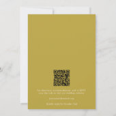 Invitation Mariage Code QR de Carreaux Floraux Moutarde Rétro (Dos)
