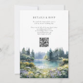 Invitation Mariage code QR de fleurs sauvages au bord du lac (Dos)