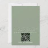 Invitation Mariage code QR de fleurs sauvages boho vert sauge (Dos)