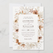 Invitation Mariage code QR de fleurs sauvages de jardin bohèm (Devant)