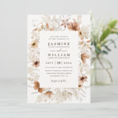 Invitation Mariage code QR de fleurs sauvages de jardin bohèm (Debout devant)