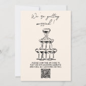 Invitation Mariage Code QR de Gâteau Écrit à la Main Rétro (Dos)