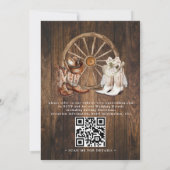 Invitation Mariage code QR de grange de campagne western rust (Dos)