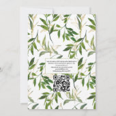 Invitation Mariage Code QR de la campagne de verdure aquarell (Dos)