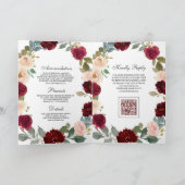 Invitation Mariage Code QR de la citrouille florale pêche de (Intérieur)