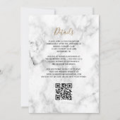 Invitation Mariage Code QR de Marbre Agate Or Bourgogne (Dos)