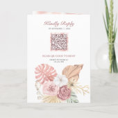 Invitation Mariage Code QR de Roses Fuschia Poussiéreuses de  (Dos)