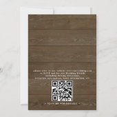 Invitation Mariage Code QR Élégant Bois Rustique Campestre De (Dos)