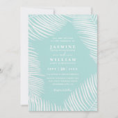 Invitation Mariage Code QR Élégant Chic Plage Tropicale Palmi (Devant)