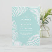 Invitation Mariage Code QR Élégant Chic Plage Tropicale Palmi (Debout devant)